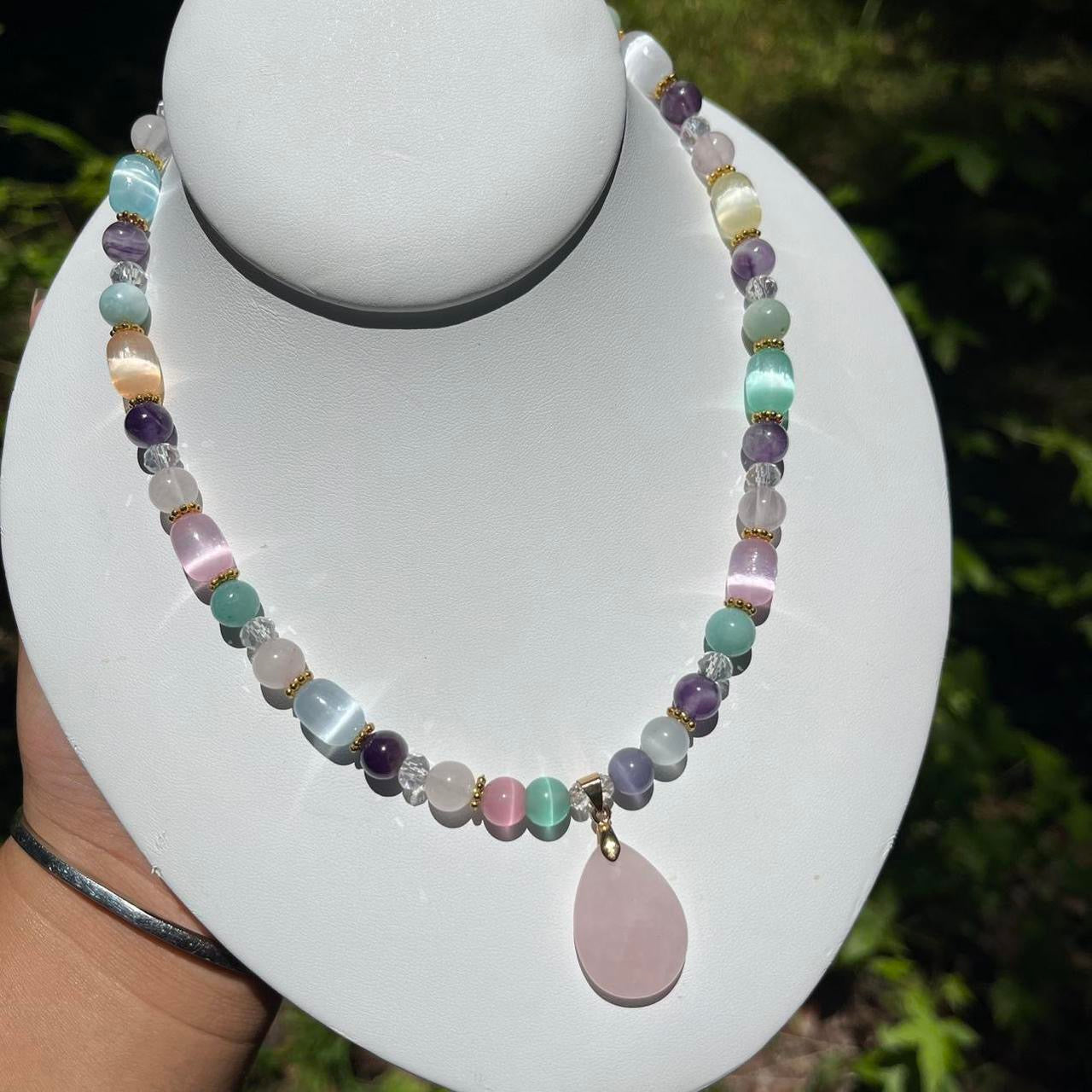 🍬🫧”Dulce” gemstone and crystal necklace🫧🍬