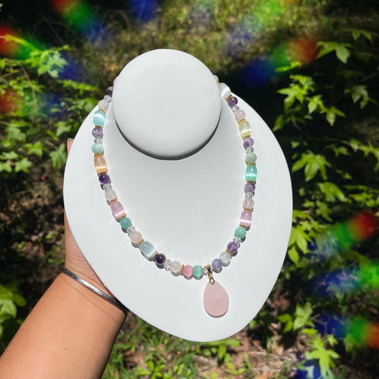 🍬🫧”Dulce” gemstone and crystal necklace🫧🍬